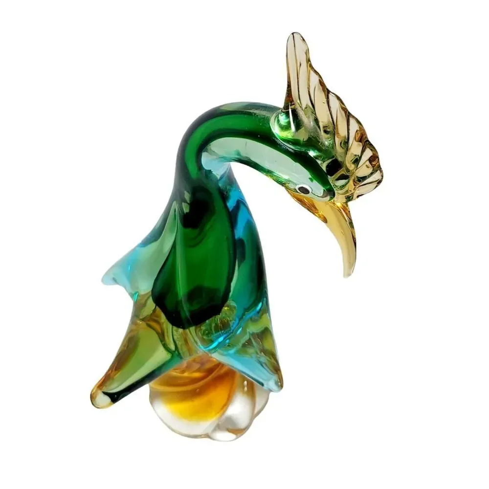 Jordan Import JIC‎ Multi Colored Murano Italian Art Glass Swan Duck Bird Figure